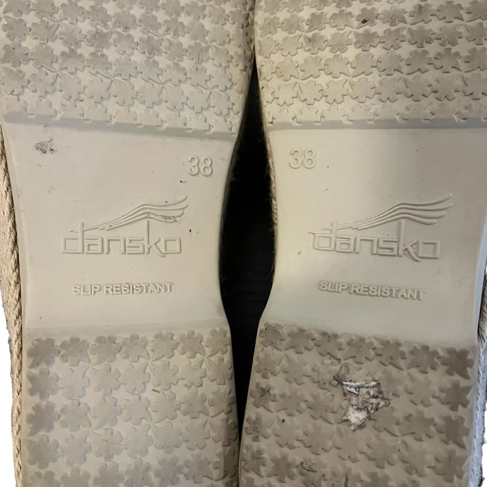 Dansko Victoria clog canvas jute espadrille green tan 38 - Picture 12 of 14